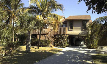 Exterior of Sanibel vacation home #3 with pool and spa