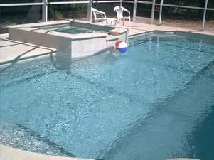 Pool and spa at Sanibel vacation rental Home #3