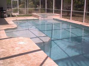 Pool and lake view of Home #6 Sanibel vacation rental